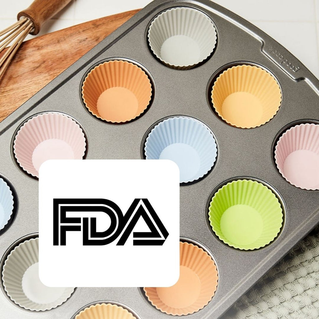 FDA Approved non stick silicone muffin cups made by Net Zero Co.