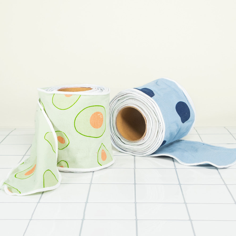 Organic Cotton Reusable Toilet Paper With Avocado Print