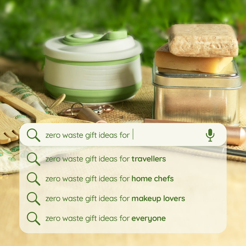 Zero waste gift ideas for everyone: Shampoo and Conditioner Bars, Collapsible Mug, Cutlery Set, Reusable Straw