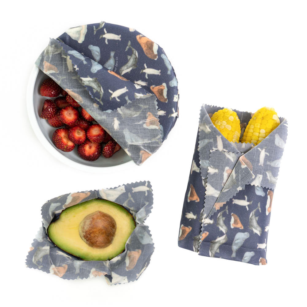 Bees Wax Wraps Reusable Food Wraps Kit For Packing 3Pcs Zero Waste