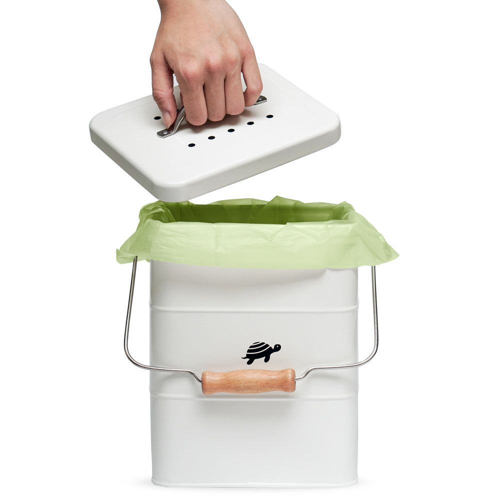 Kitchen Counter Compost Bin, Compost Pail With Inner Liner, Small Compost  Bin, Includes Charcoal Filter White Color 