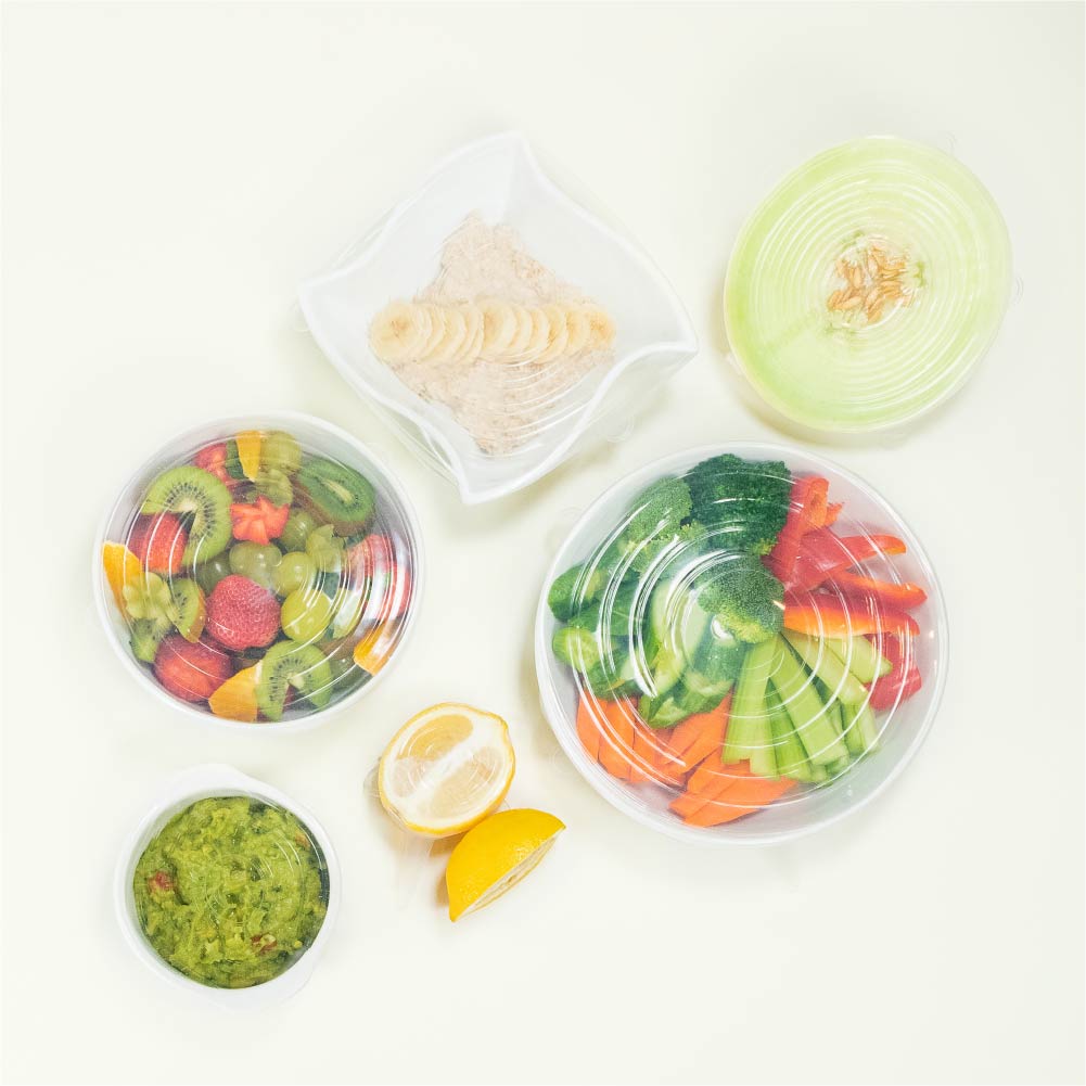 Fruit Salad Oatmeal Leftovers Store With Silicone Stretch Lids