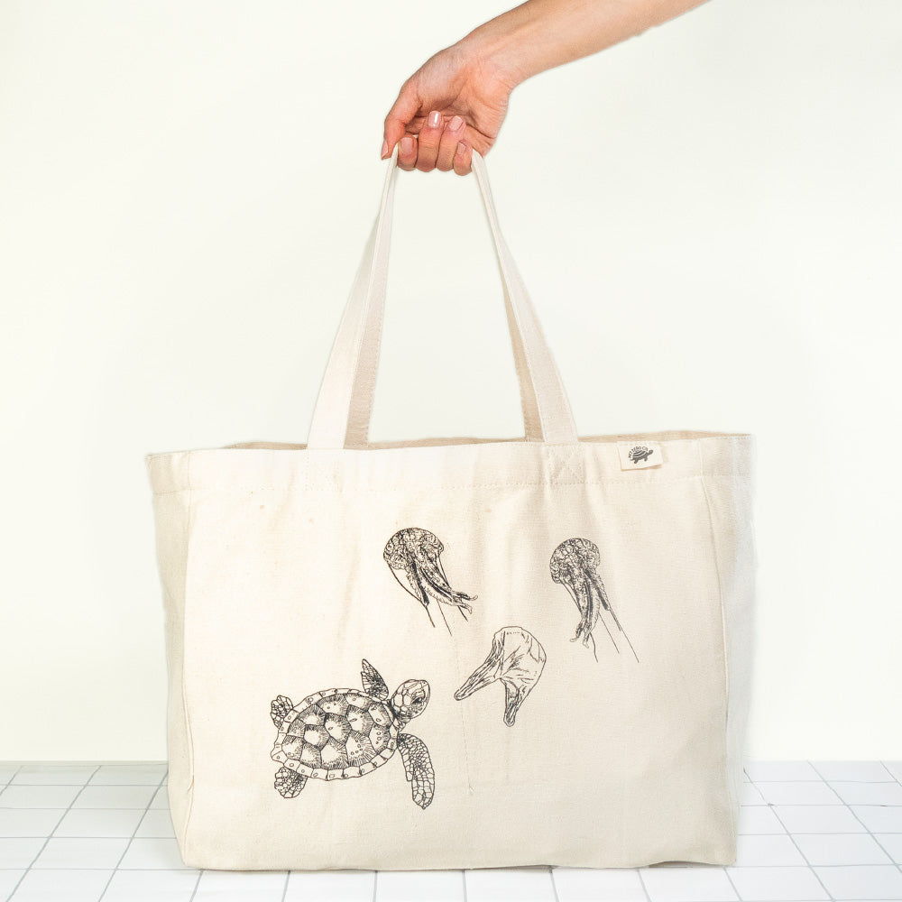 Canvas Tote Bag - Large With Compartments