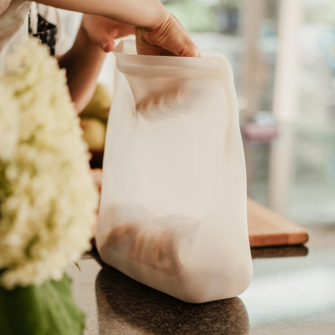 Enesco reusable silicone food bag storage, food grade safe, 4 packs