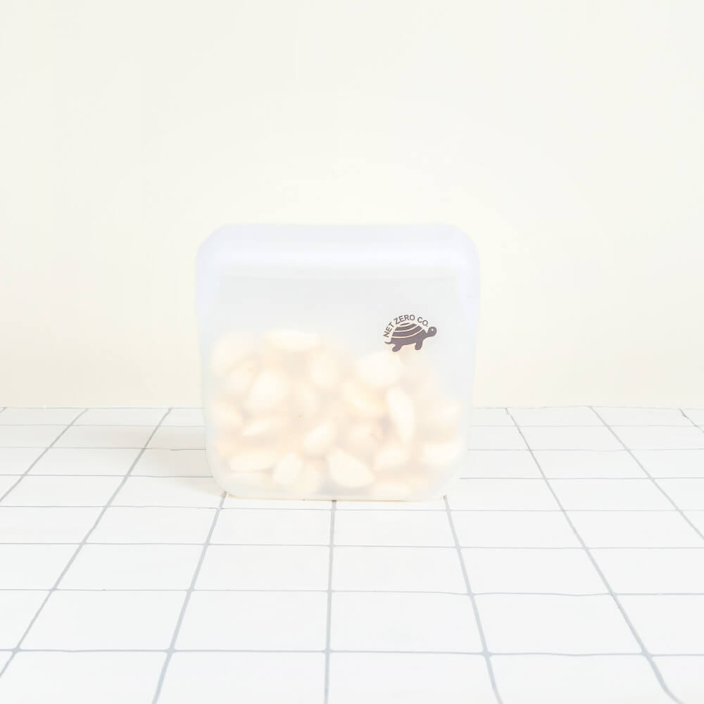 Garlic inside small Silicone Zip Sealer.
