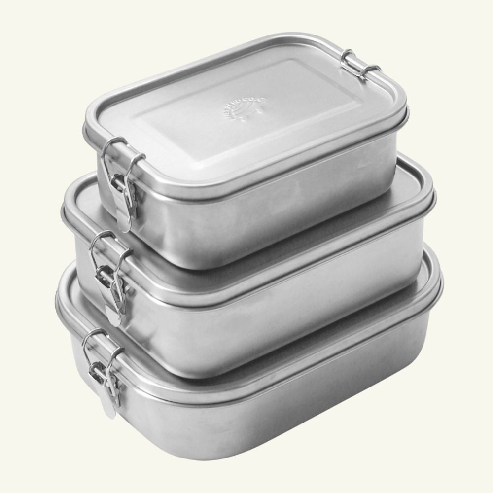 munchie box stack - petite, original, hearty stainless steel lunch boxes