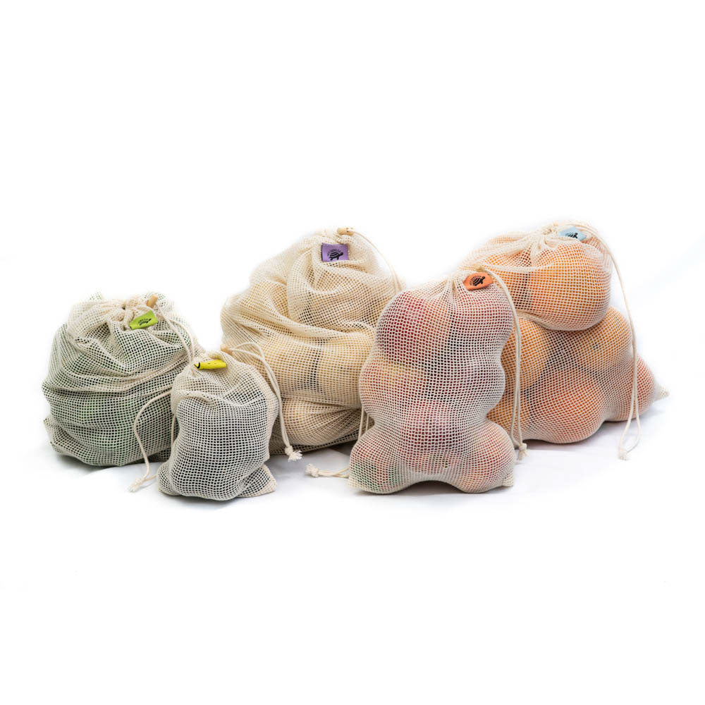 Cotton Mesh Reusable Produce Bags - 10 Pack