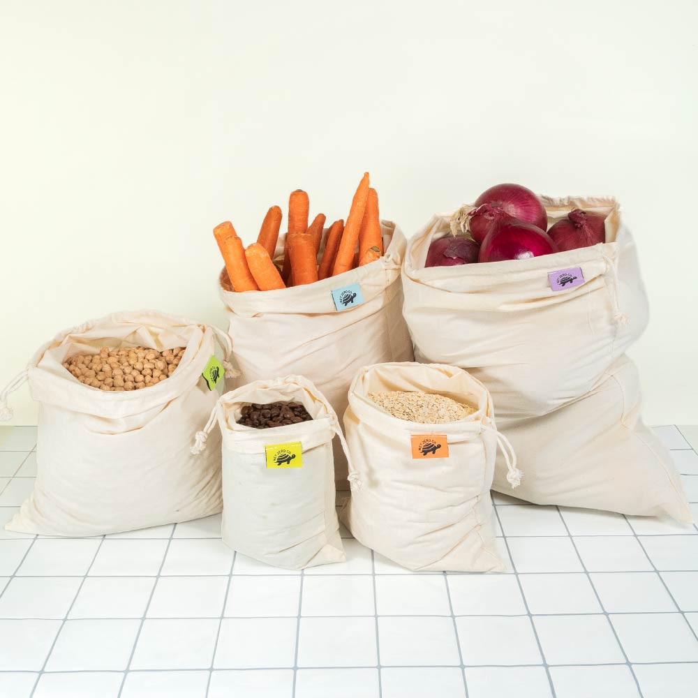 Cotton Muslin Reusable Produce Bag For Zero Waste Grocery Shopping